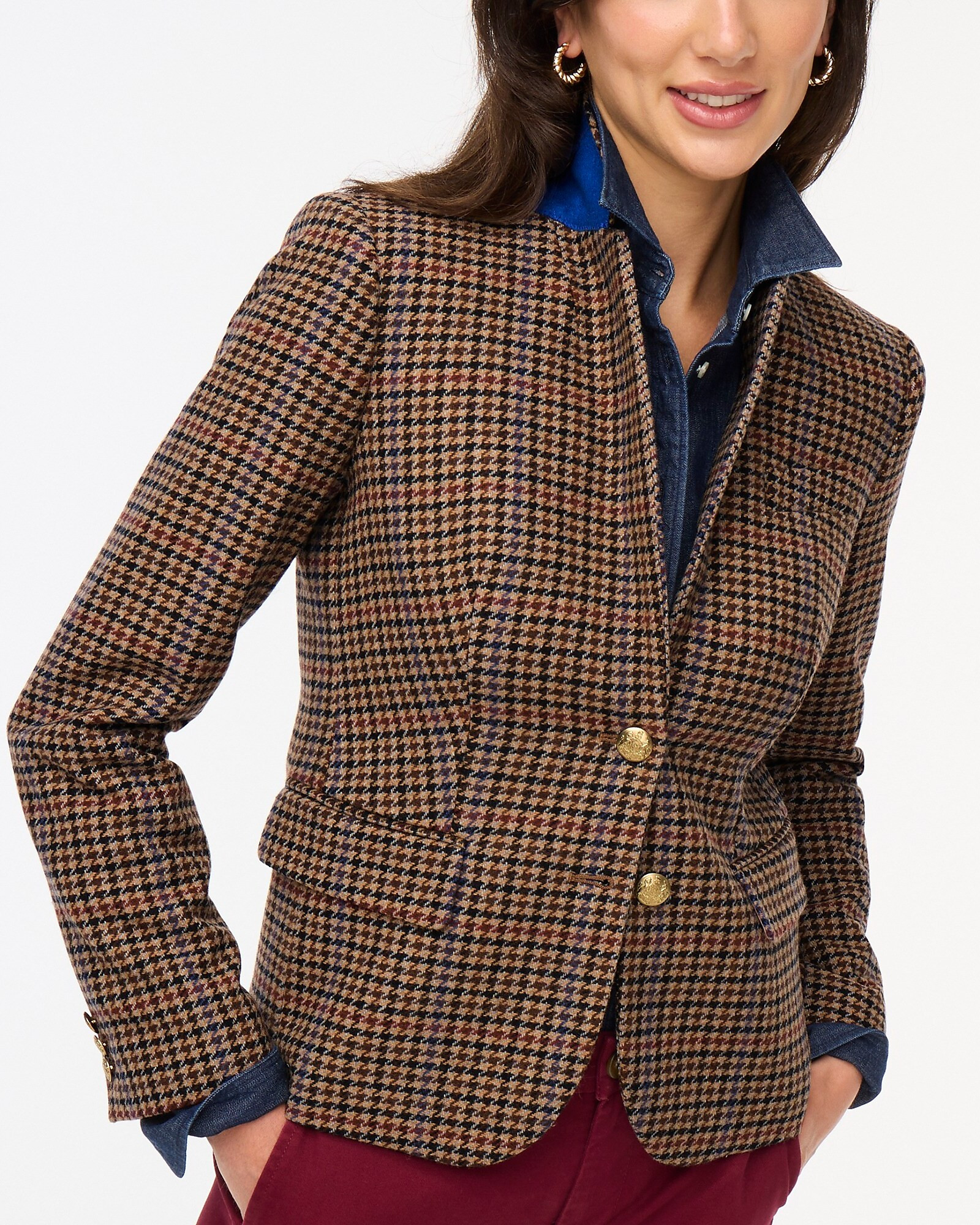 Wool-blend schoolboy blazer in houndstooth | J.Crew Factory