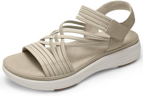 Vilanva Women's Comfortable Walking Sandals with Elastic Strap Light Weight Casual Summer Sandals... | Amazon (US)