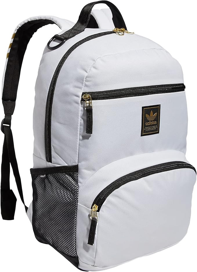 adidas Originals National 2.0 Backpack, White/Gold Metallic, One Size | Amazon (US)