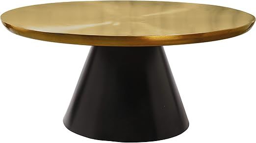 Meridian Furniture Martini Collection Modern | Contemporary Coffee Table with Brushed Gold Metal ... | Amazon (US)