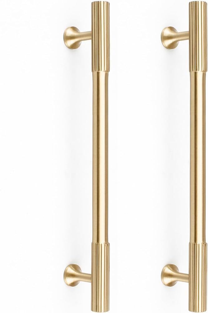 RZDEAL 4pcs Solid Brass Gold Cabinet Pulls, 6-1/4-Inch Hole Centers for Kitchen Cupboard Handles ... | Amazon (US)