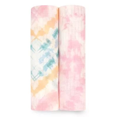 aden + anais essentials® Silky Soft 2-Pack Color Burst Swaddle Blankets in Pink | Bed Bath & Bey... | Bed Bath & Beyond