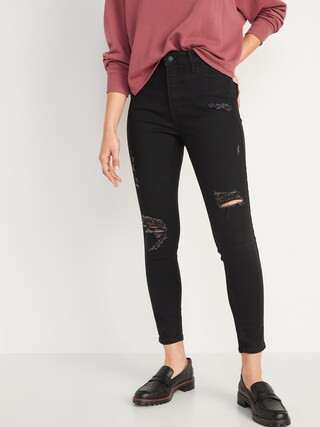 Extra High-Waisted Rockstar 360° Stretch Super Skinny Ripped Jeans for Women | Old Navy (US)