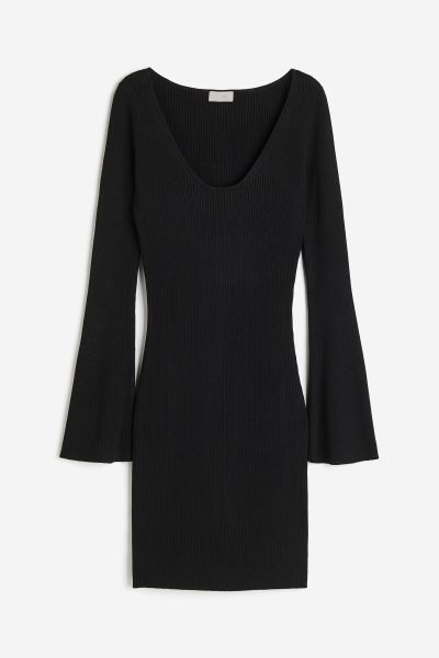 Rib-knit Dress - Black - Ladies | H&M US | H&M (US + CA)