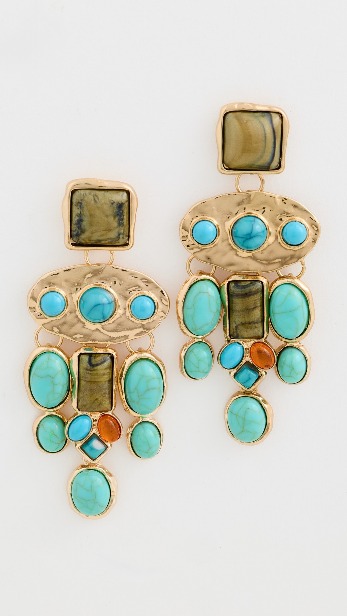 SHASHI Bronco Earrings Gold/Turquoise One Size | Shopbop