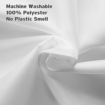 Titanker Extra Long Shower Curtain Liner Washable, 72 x 84 Inches, White Shower Liner Fabric with... | Amazon (US)