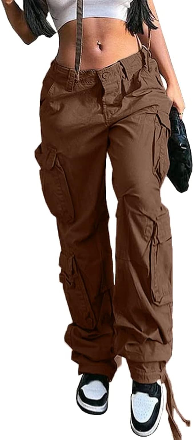 NCXFTP Cargo Pants Women, High Waist Baggy Cargo Pants for Women, Jogger Straight Wide Leg Parach... | Amazon (US)
