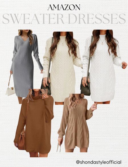 Amazon sweater dresses, sweater dresses , affordable women’s dresses, neutral color dresses, nude white grey brown dresses affordable 

#LTKstyletip