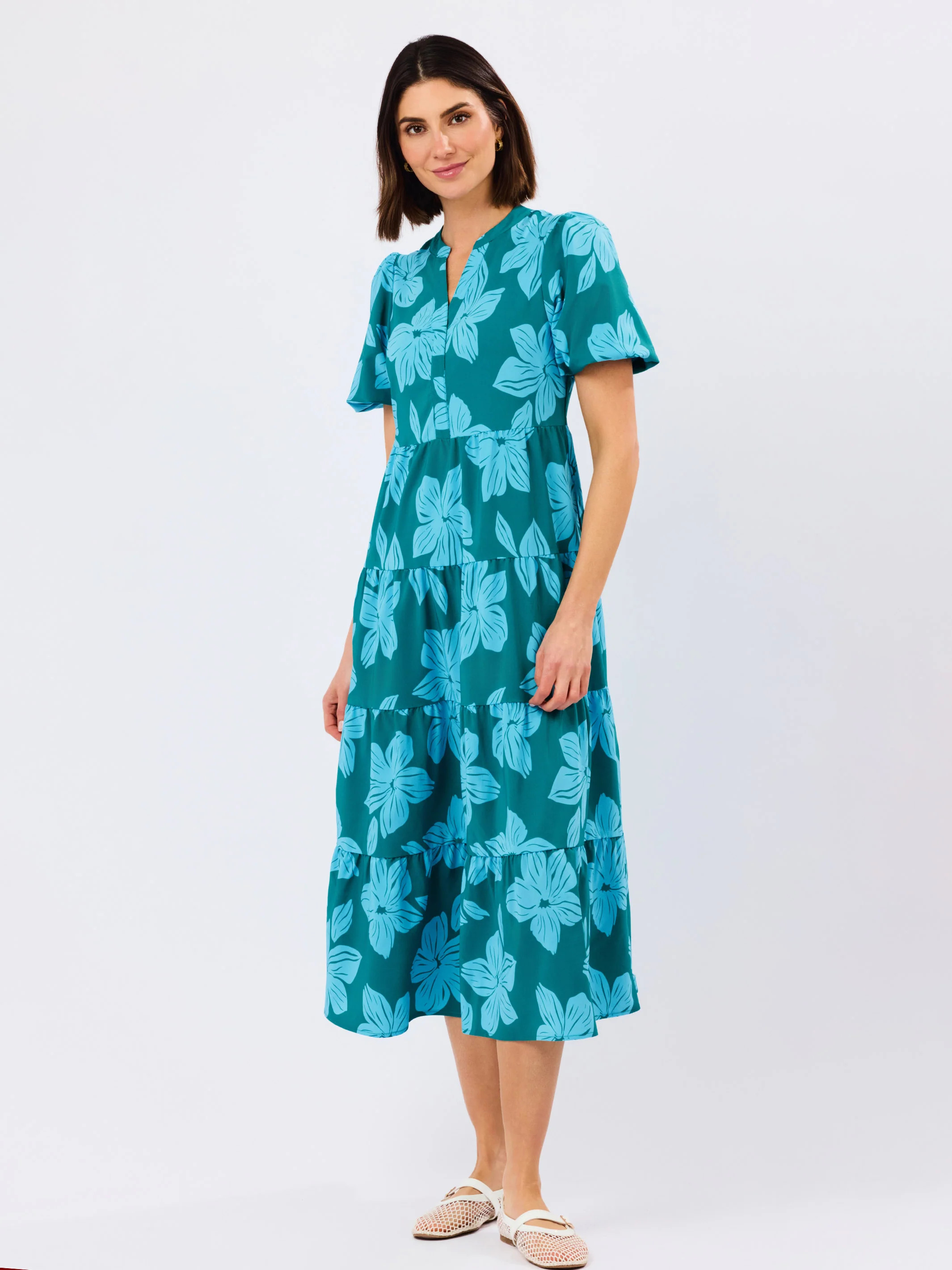 Kinsley Dress | Lagoon Bloom Ocean | Mary Square