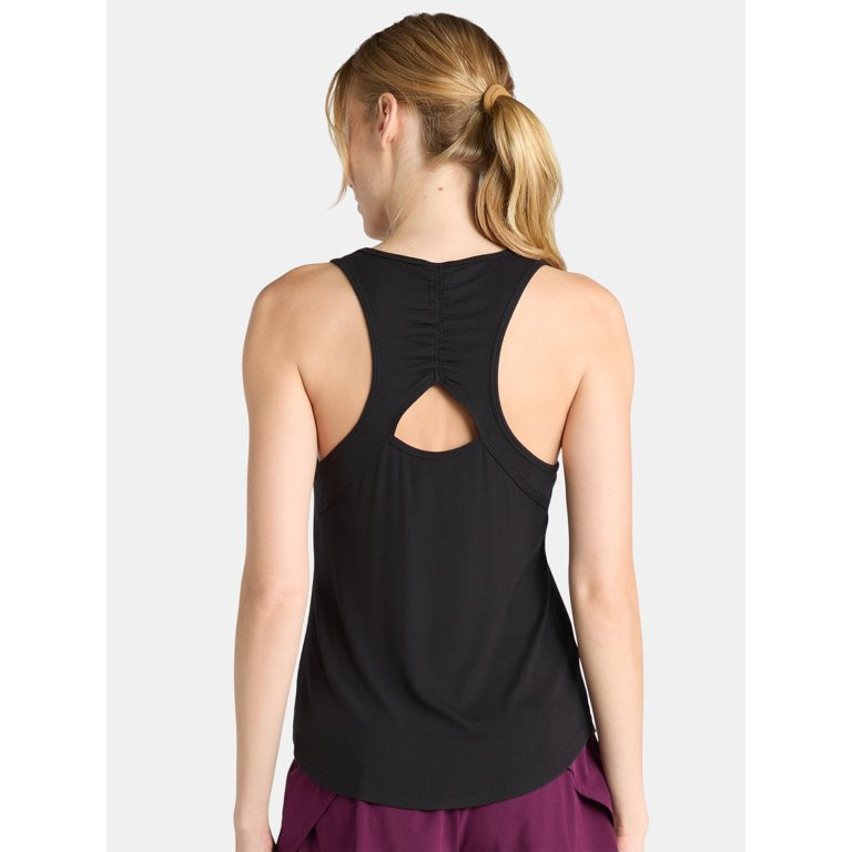 Avia Women's and Women's Plus Ribbed Shirred Back Tank Top, Size XS-4X | Walmart (US)