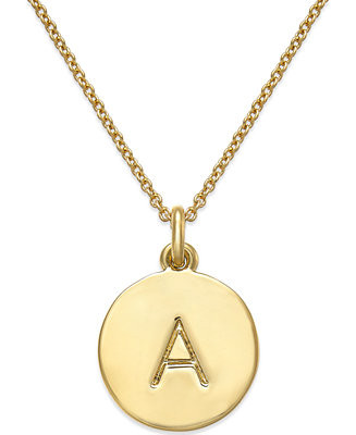 Kate Spade New York  12k Gold-Plated Initials Pendant Necklace, 17" + 3" Extender  - Macy's | Macy's