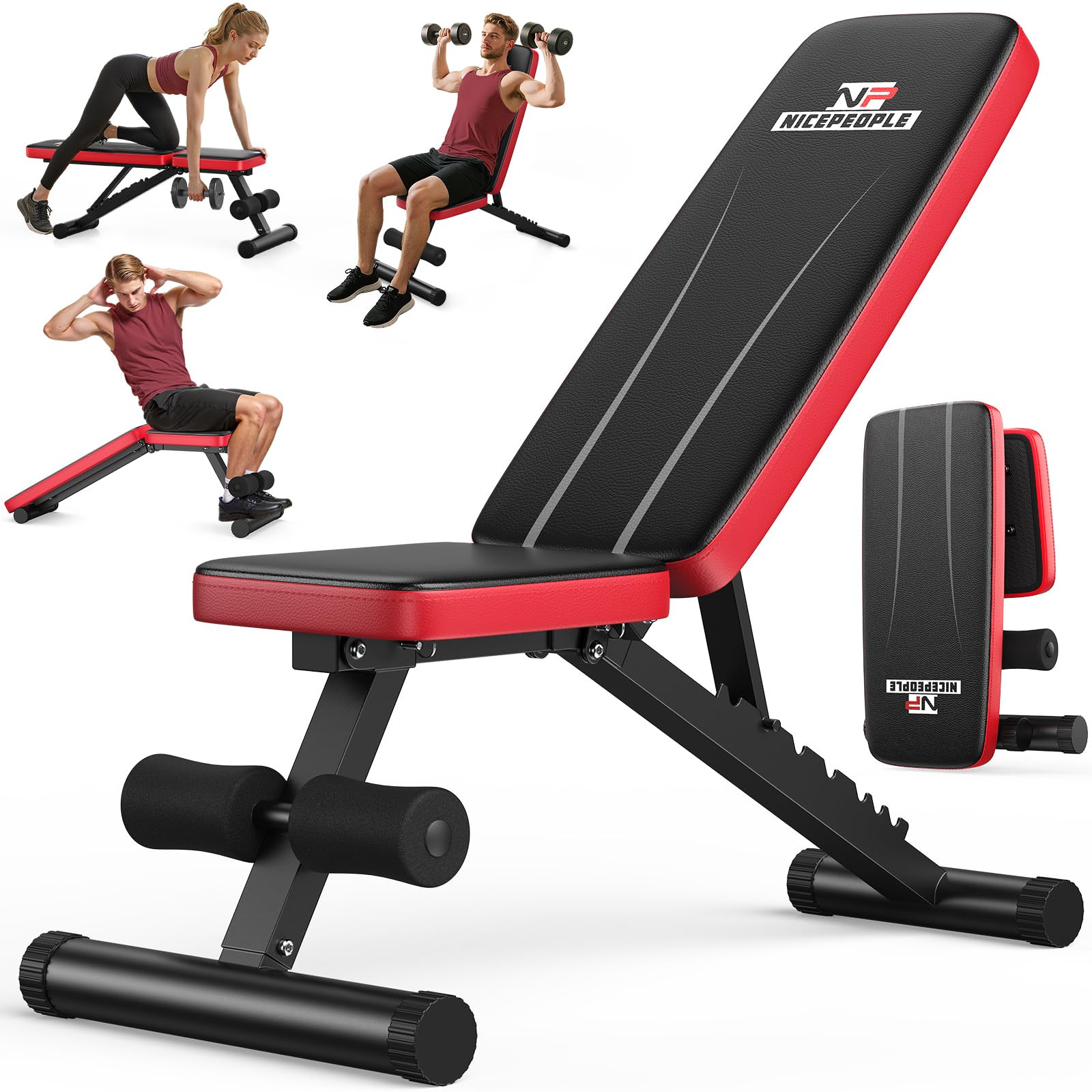 NICEPEOPLE Basic Weight Bench for Home Gym, 8 Backrests Adjustable Bench with 660LBS Weight Capac... | Amazon (US)