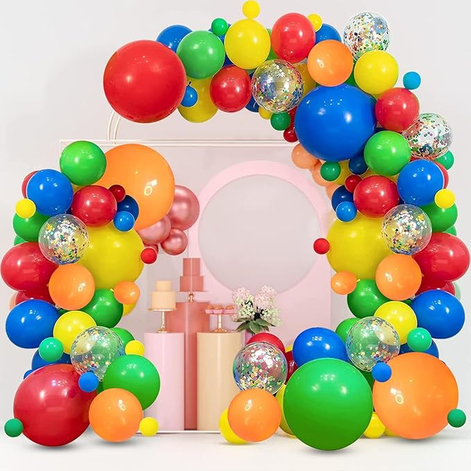 Colourful Rainbow Balloon Arch Kit, Colorful Balloons Garland Fiesta Party Balloon Arch for Color... | Amazon (US)