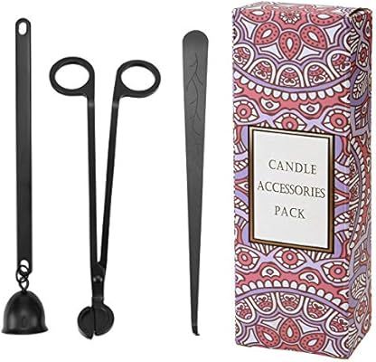 Yoption 3-in-1 Candle Accessory Set, Candle Wick Trimmer Candle Cutter, Candle Snuffer and Candle... | Amazon (US)