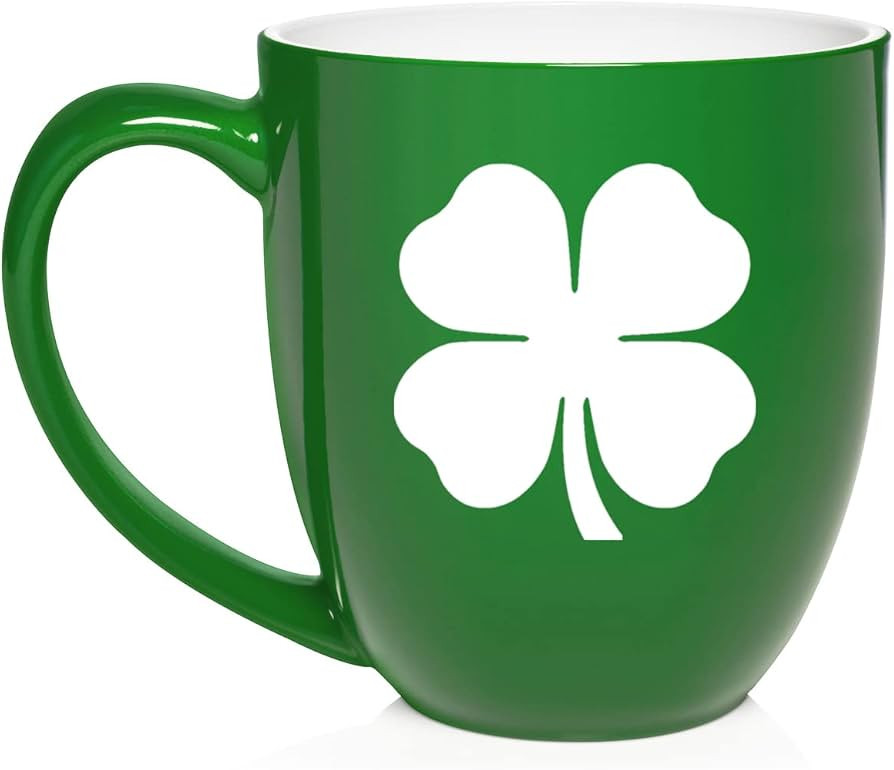 4 Leaf Clover Shamrock Ceramic Coffee Mug Tea Cup Gift for Her, Sister, Wife, Friend, Coworker, B... | Amazon (US)