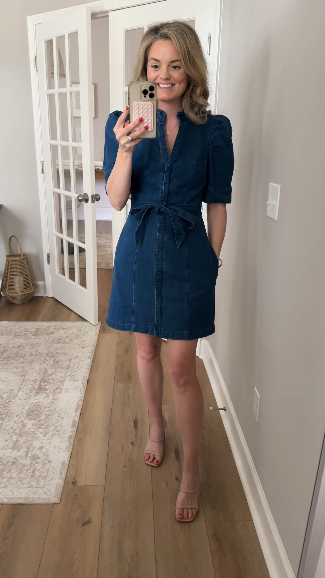 The chicest denim dress from Edit No. 5 Boutique! This one has a hidden front zipper and hook enclosure! I’m wearing the size XS here  

#LTKFindsUnder100 #LTKOver40 #LTKStyleTip