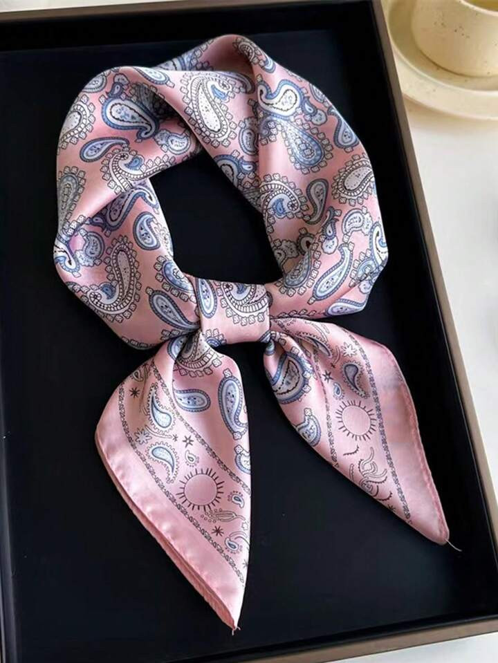 Women's Paisley Print Bandana, Bohemia Style 70cm Satin-Like Scarf, Multi-Functional Headband, Ne... | SHEIN