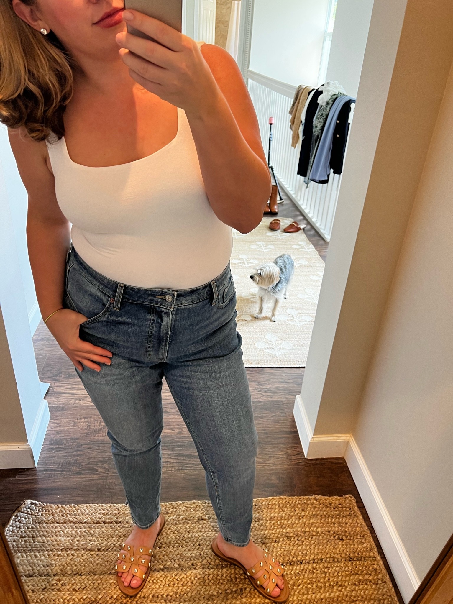 Straight leg jeans and bodysuit comfortable jeans 

#LTKcurves #LTKhome #LTKunder50