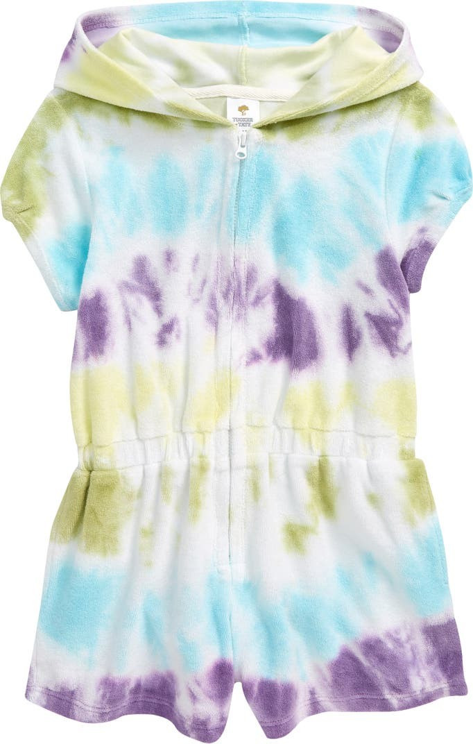Kids' Tie Dye Terry Cover-Up Romper | Nordstrom