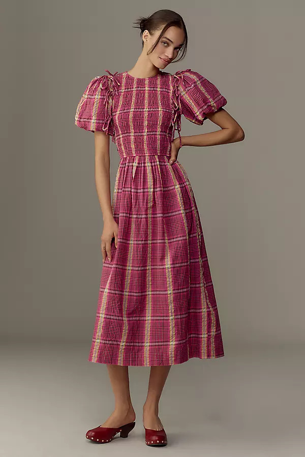 Damson Madder Becca Removable-Sleeve Midi Dress | Anthropologie (US)