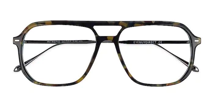 Intrepid Aviator Green Tortoise Glasses for Men | EyeBuyDirect | EyeBuyDirect.com