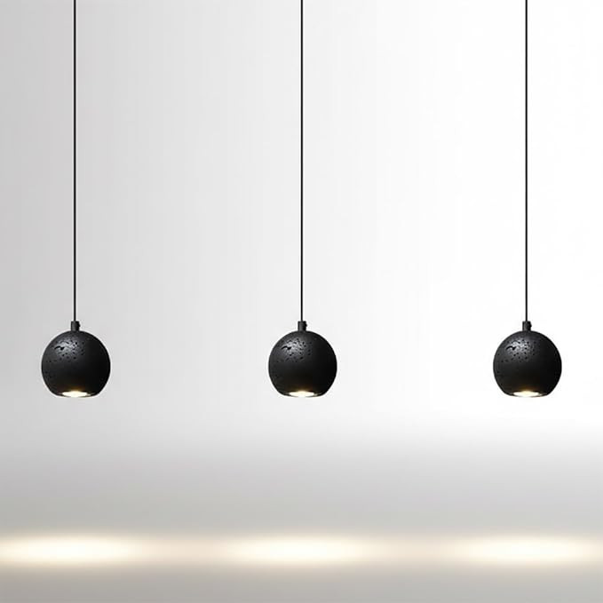 Black Travertine Globe Pendant Light 3 Pack, Natural Stone Ball Kitchen Pendant Lighting Over Isl... | Amazon (US)