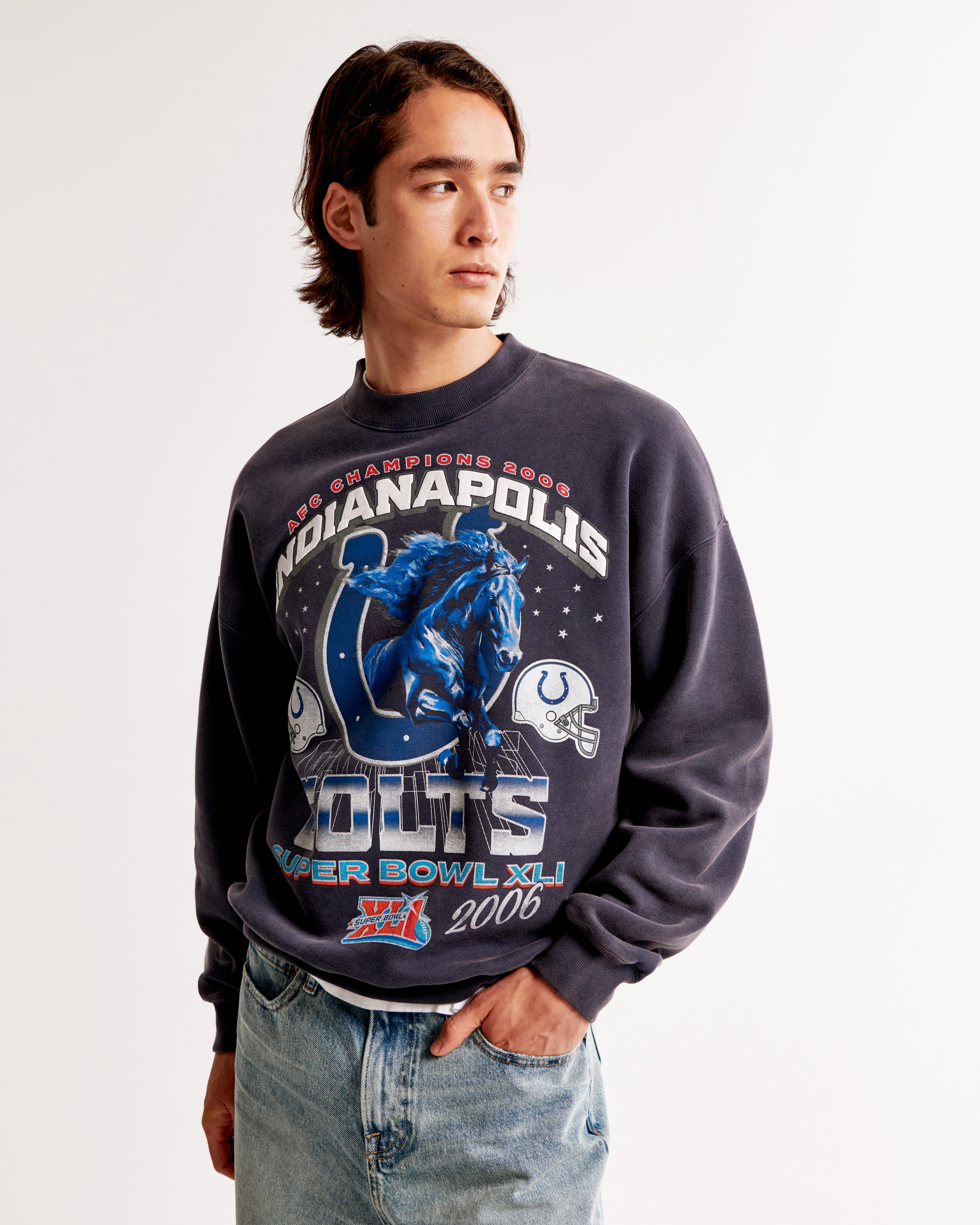 Indianapolis Colts Graphic Crew Sweatshirt | Abercrombie & Fitch (US)