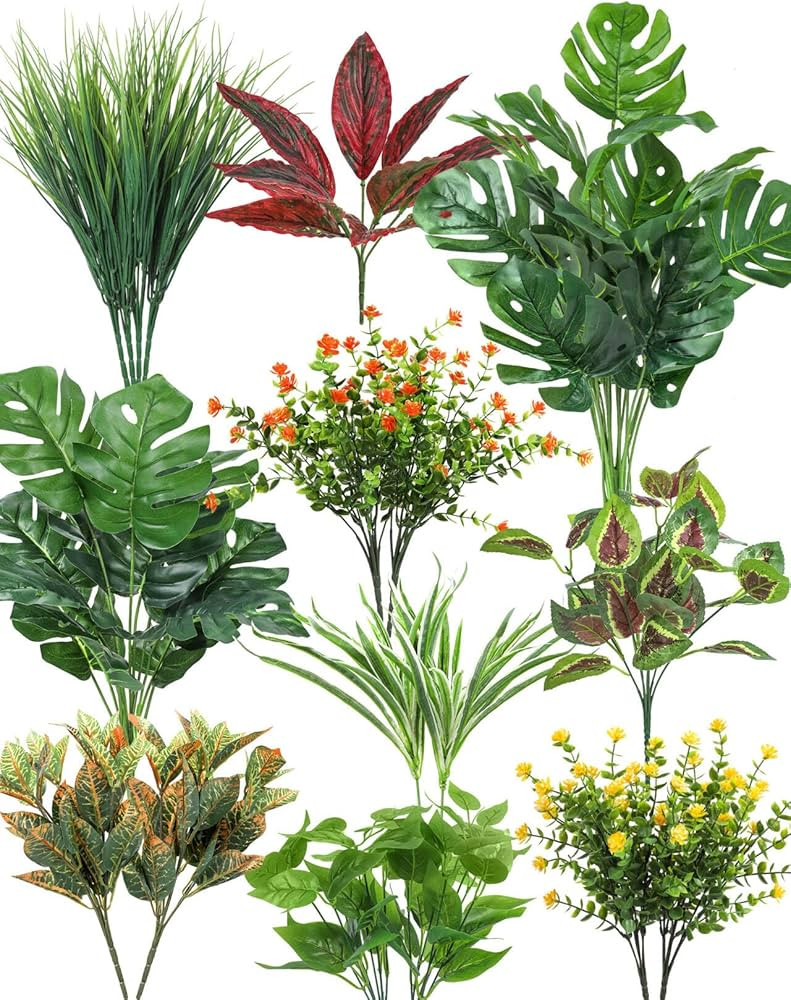 Ouddy Decor 18 Pcs Artificial Plants Outdoor, Fake Boxwood Plants UV Resistant Artificial Flowers... | Amazon (US)