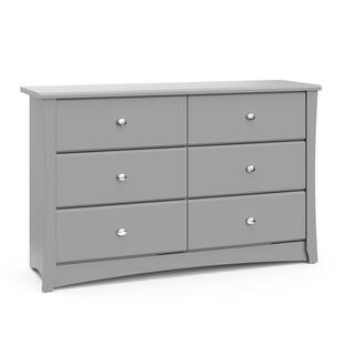 6-Drawer Crescent Pebble Gray Dresser | The Home Depot
