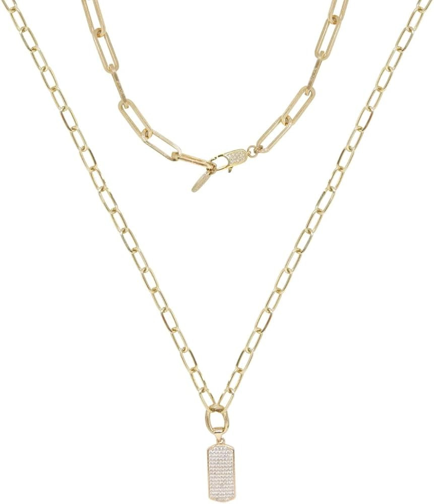 Ettika Long Necklaces for Women. Linked Up Crystal Pendant Necklace Set. 18k Gold Plated, Trendy ... | Amazon (US)