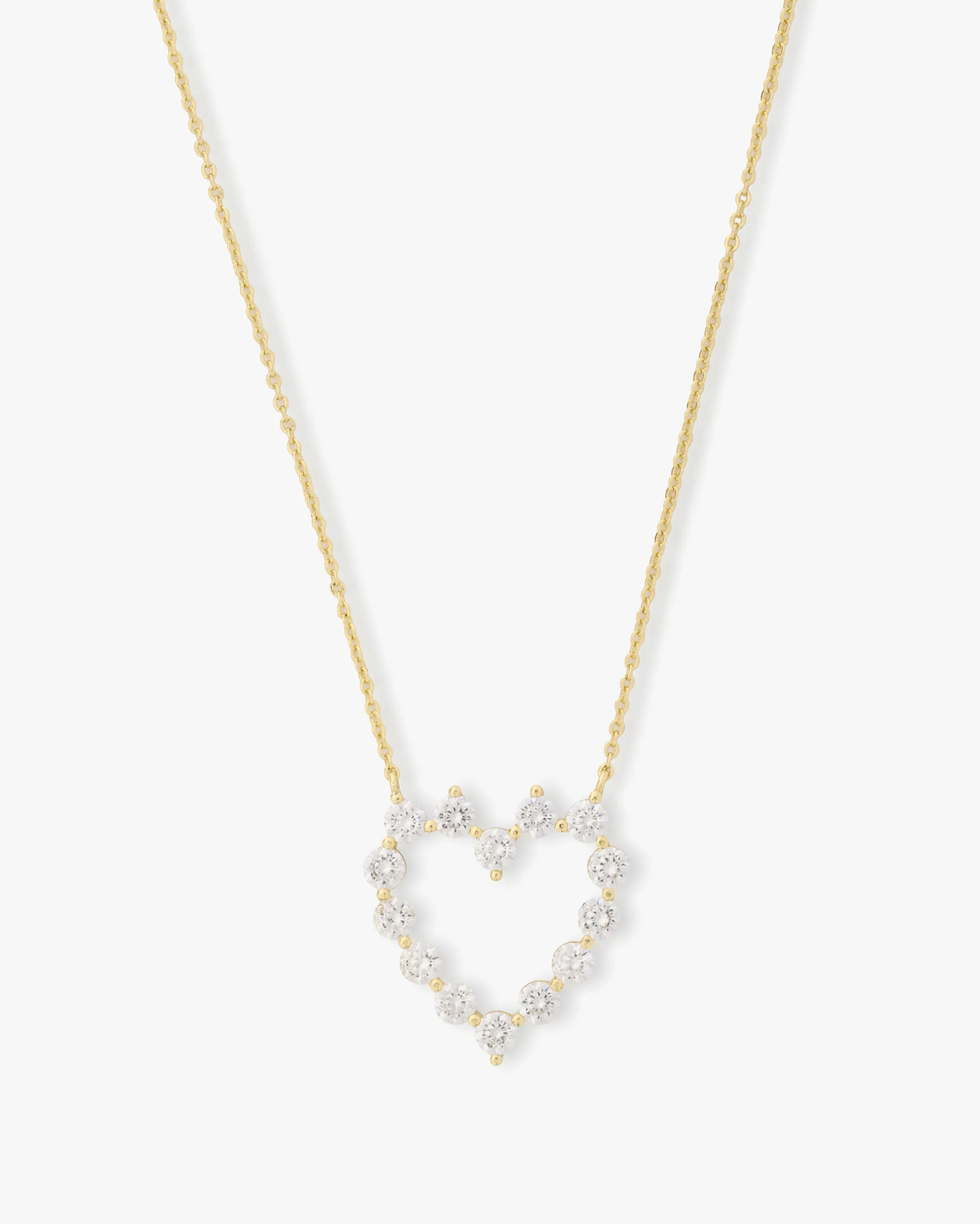 She's an Icon Small Heart Necklace - Gold|White Diamondettes | Melinda Maria Jewelry