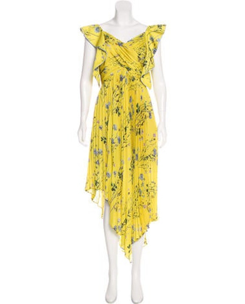 Self-Portrait Sleeveless Maxi Dress Yellow | The RealReal