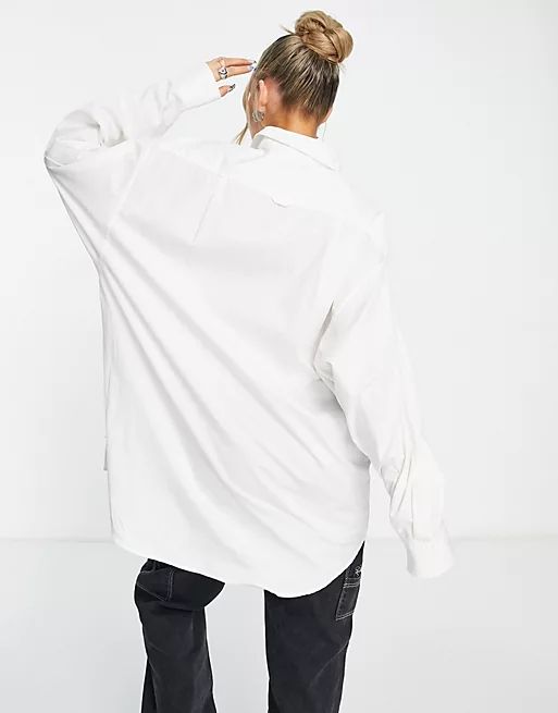 COLLUSION oversized organic cotton shirt in white | ASOS (Global)