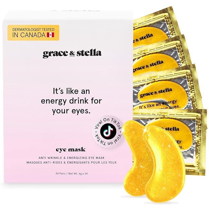 Under Eye Mask (Gold, 24 Pairs) Reduce Dark Circles, Puffy Eyes, Undereye Bags, Wrinkles - Gel Un... | Amazon (US)
