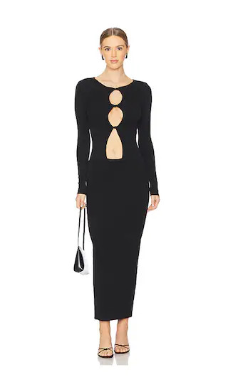 Homecoming Long Sleeve Maxi Dress in Onyx | Revolve Clothing (Global)