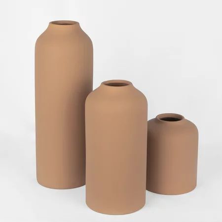 Koyal Wholesale Tall Modern Minimalist Ceramic Vases for Home Decor Terracotta Decor Set of 3 Matte  | Walmart (US)