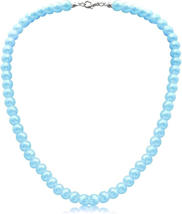 8mm Pearl Choker Necklace Multicolor 1920s Dainty Beads Necklace Costume Prom Party Statement Jew... | Amazon (US)