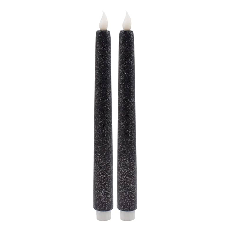LED Black Taper Candles, 10" | At Home