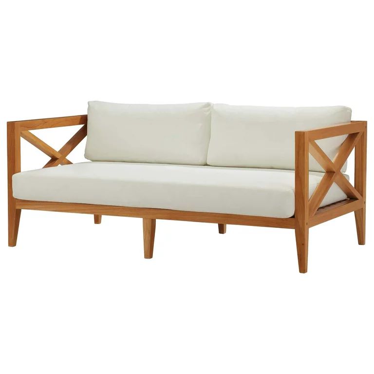 Contemporary Modern Urban Designer Outdoor Patio Balcony Garden Furniture Lounge Sofa, Wood, Natu... | Walmart (US)