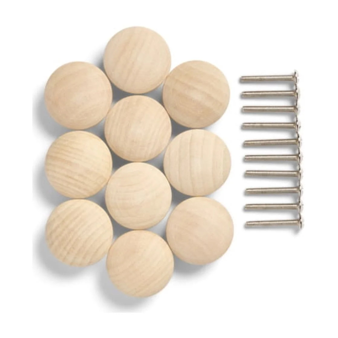 Mainstays Wood Knobs for Cabinet Replacements, DIY, Home, Hanging Backer, Unfinished – 10 Pack | Walmart (US)
