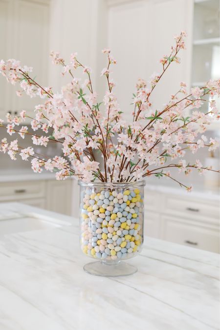 The Easter Candy is finally on all the store shelves so I had to make this Cadbury Egg Easter Centerpiece Floral Arrangement that’s perfect for your Easter Table 💗🌸 tags: Target home decor, cherry blossom stems, Easter decor, vases 

#LTKhome #LTKSeasonal #LTKfamily
