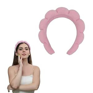 MAPICNNT Spa Headband for Washing Face, Cute Pink Makeup Headband, Puffy Spa Headband, Terry Towe... | Amazon (US)