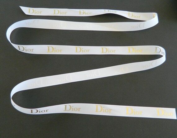 Authentic DIOR White Ribbon Gold Lettering approx. 7/8" , by the yard Perfect for crafting | Etsy (US)