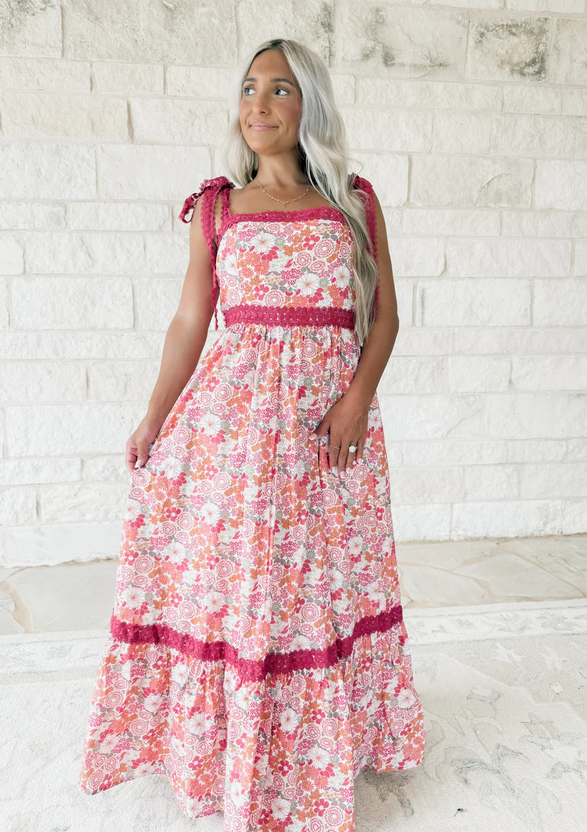 Best One Yet Floral Ribbon Maxi - Pink Combo (FINAL SALE) | CK Squared Boutique