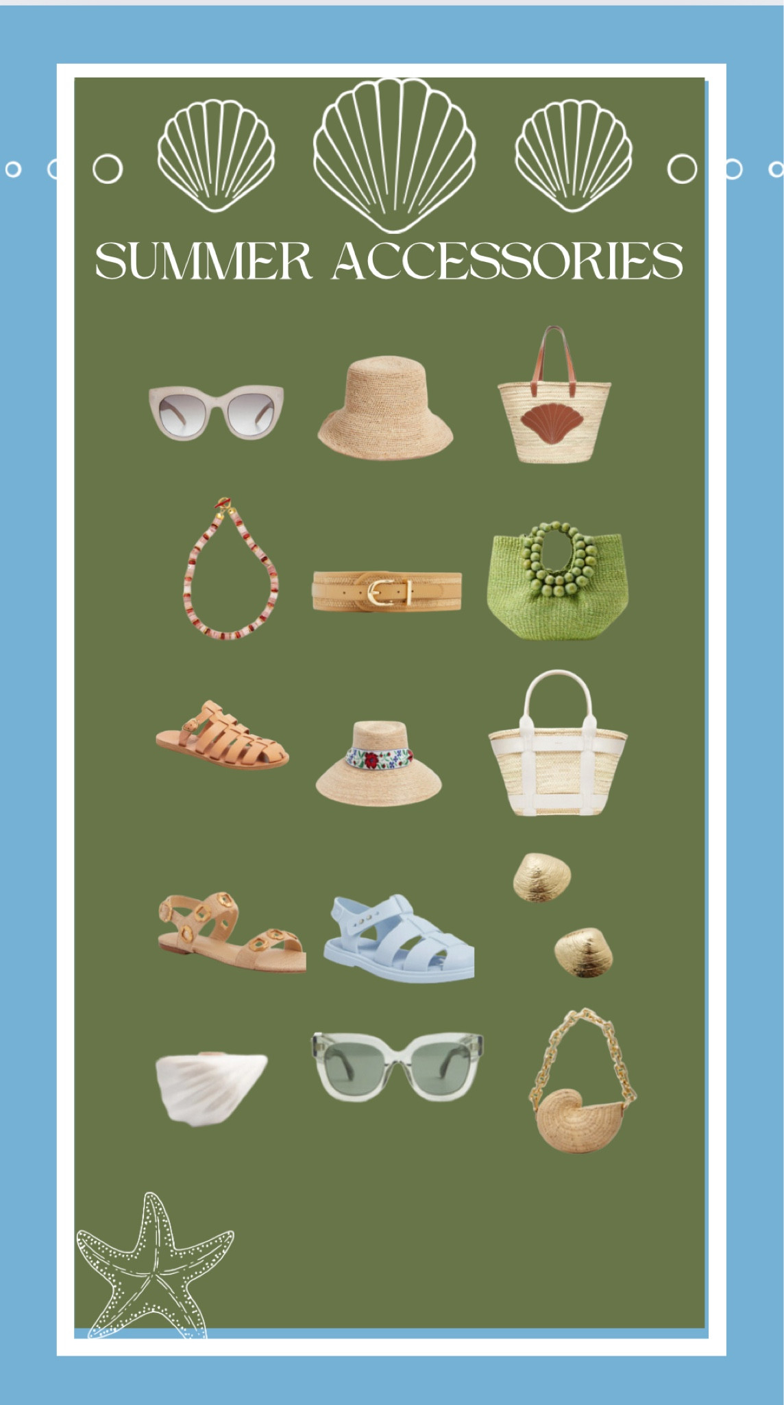 Summer accessories 🐚 #jewelry #shoes #bags 

#LTKSeasonal #LTKbeauty #LTKstyletip