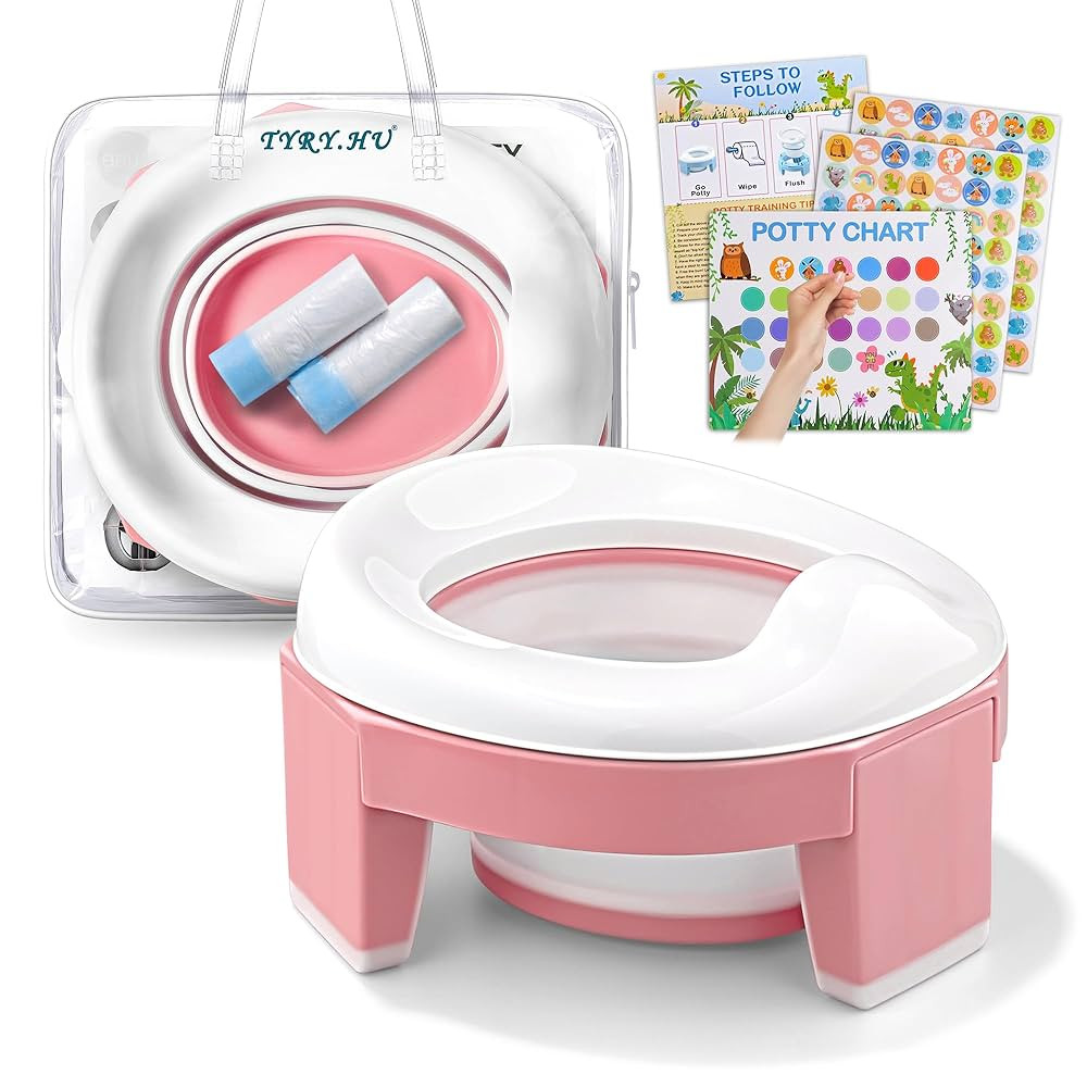 Töpfchen Toilettensitz Kinder 3 in 1 Faltbare WC Baby Potty Training Sitze AuBen Innen Tragbar R... | Amazon (DE)