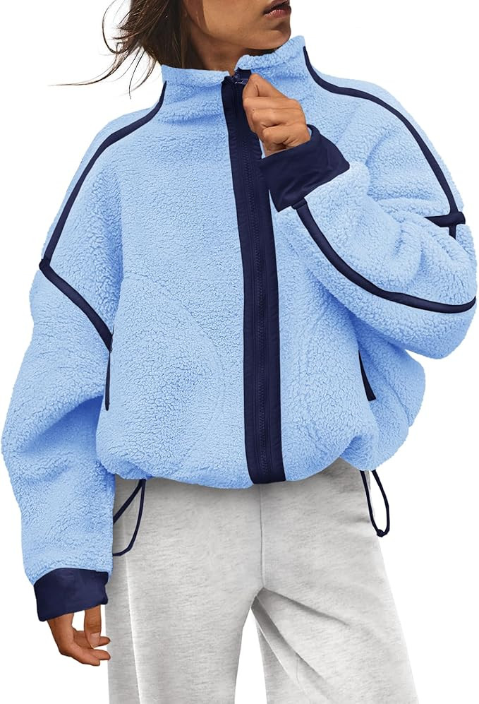 Panadila Womens Fleece Zip Up Jacket Fuzzy Sherpa Jacket Casual Teddy Coats Winter Outerwear with... | Amazon (US)