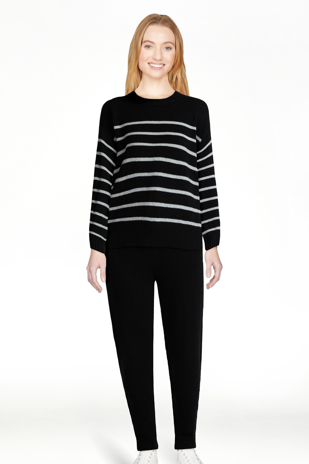 Time and Tru Women's Striped Sweater and Jogger Pants Set, Sizes XS-XXXL | Walmart (US)
