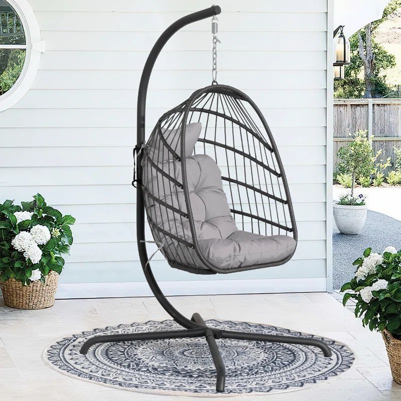 Chingford Outdoor/Indoor Porch Swing Egg Chair with Stand | Wayfair North America