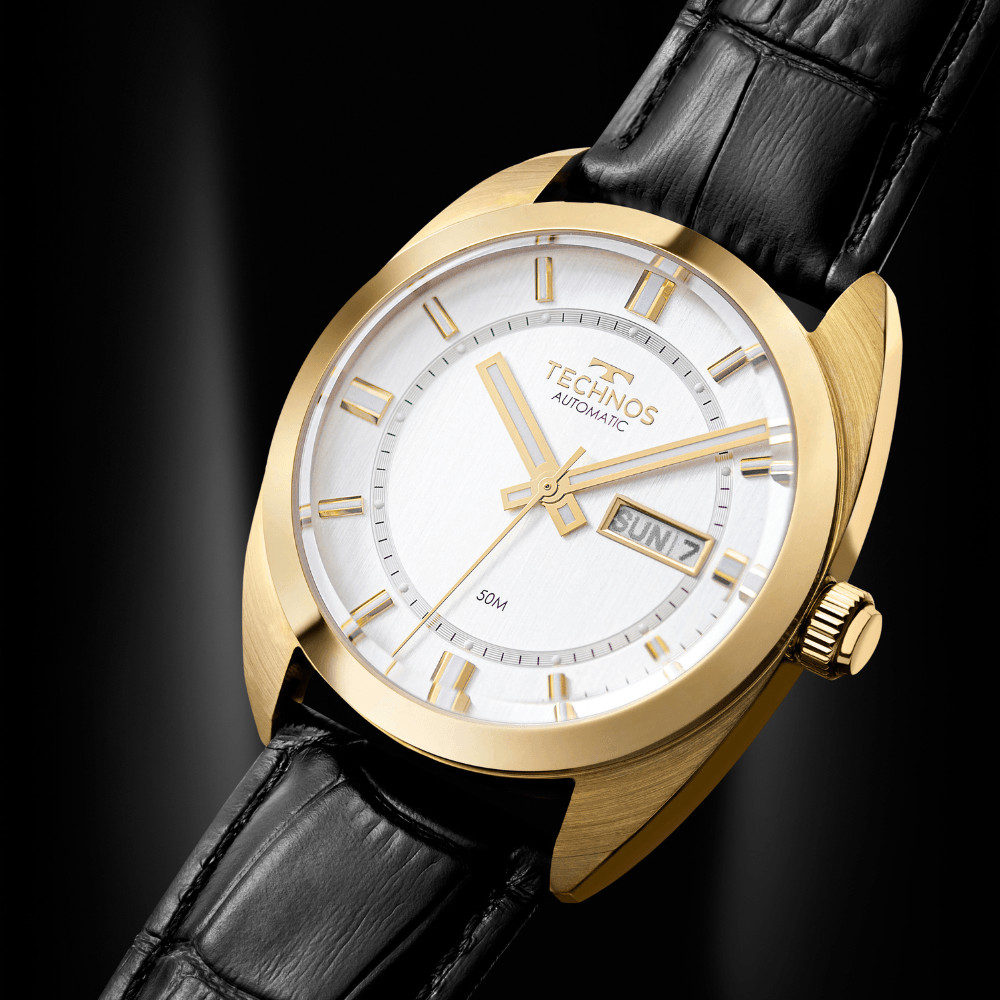 Relógio Masculino Automático Dourado Technos - 8205OW/0K | Technos BR